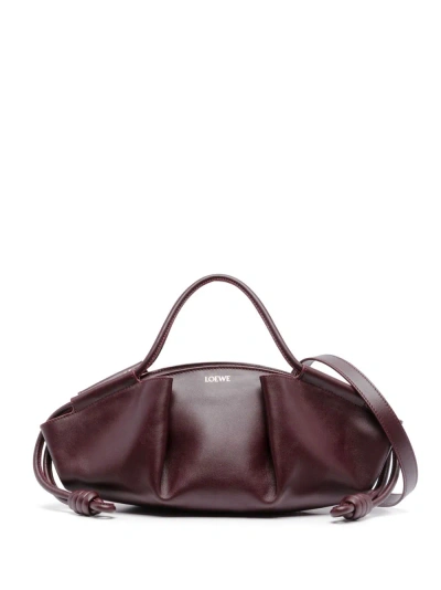Loewe Paseo Small Leather Handbag In Red
