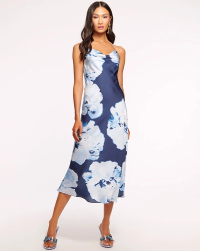 Ramy Brook Printed Averi Midi Dress In Navy Watercolor