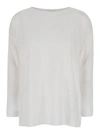 ALLUDE WHITE SHIRT WITH BOART NECKLINE IN LINEN WOMAN