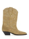 ISABEL MARANT 'DUERTO' BEIGE WESTERN BOOTS WITH STUDS IN SUEDE WOMAN