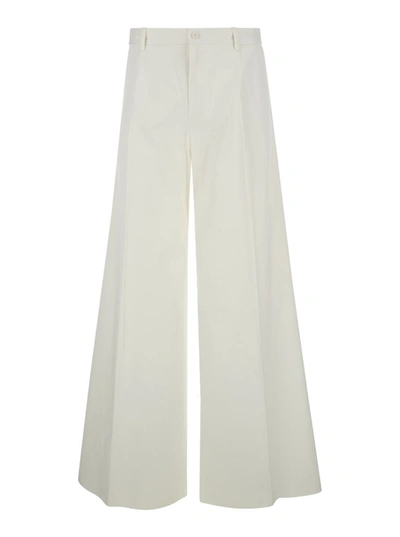 Dolce & Gabbana White Tailored Trousers In Cotton Stretch Man