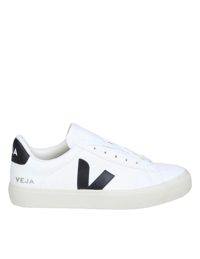Veja Campo Sneakers In Black And White Leather In White/black