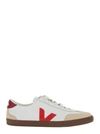 VEJA 'VOLLEY' WHITE LOW TOP SNEAKERS WITH V LOGO DETAIL IN LEATHER AND SUEDE MAN