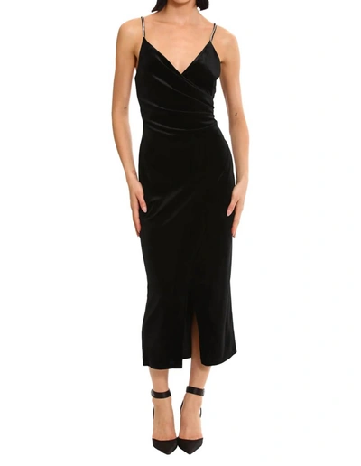 Donna Morgan For Maggy London Tilla Rhinestone Strap Dress In Black