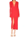 Enza Costa Silk Rib L/s Cardigan Midi In Blood Orange In Orange