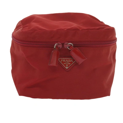 Pre-owned Prada Tessuto Synthetic Clutch Bag () In Red