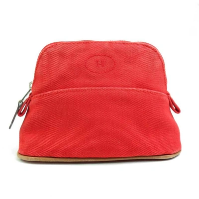 Hermes Bolide Cotton Clutch Bag () In Red