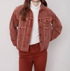 Charlie B Washed-out Corduroy Jacket In Cinnamon In Brown