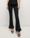 VERONICA BEARD CARSON KICK-FLARE JEAN FEATHER TRIM IN WASHED ONYX