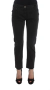 Costume National Black Cotton Capri Cropped Denim Jeans In Black