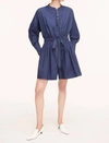 REBECCA TAYLOR POPLIN LONG SLEEVE ROMPER IN ROYAL BLUE