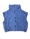 STATESIDE QUILTED CROPPED ZIP VEST IN BLUE