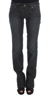 John Galliano Wash Cotton Blend Slim Fit Bootcut Women's Jeans In Blue