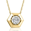 Pompeii3 14k Yellow Gold 1/2ct Lab Grown Diamond Solitaire Geometric Pendant Necklace In Multi