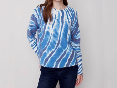 Charlie B Denim Reversible Sweater In Multi