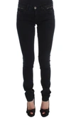 Costume National Sleek Slim Fit Designer Jeans In Classic Black In Black