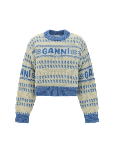 Ganni Knitwear In Strong Blue