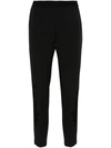 Ermanno Firenze Elastic Waist Slim Trousers In Black