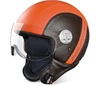 PIQUADRO SMALL LEATHER GOODS OPEN FACE TWO-TONE LEATHER HELMET W/VISOR