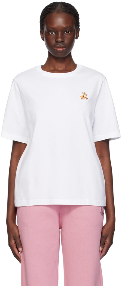 Maison Kitsuné Chillax Fox Patch T-shirt In White