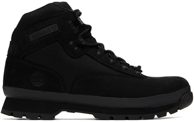 Timberland Black Euro Hiker Boots In W05 Black Nubuck