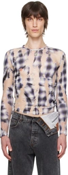 Y/project Check-pattern Long-sleeve T-shirt In Blue Print
