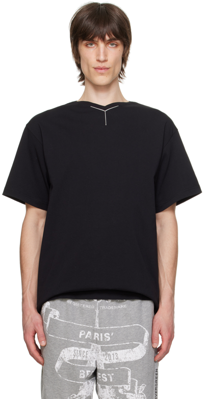 Y/project Black V-neck T-shirt