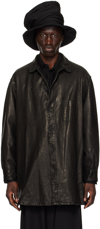 YOHJI YAMAMOTO BLACK ISAMU KATAYAMA BACKLASH EDITION LEATHER JACKET