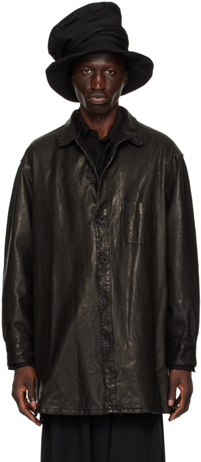 Yohji Yamamoto Black Isamu Katayama Backlash Edition Leather Jacket In 1 Black