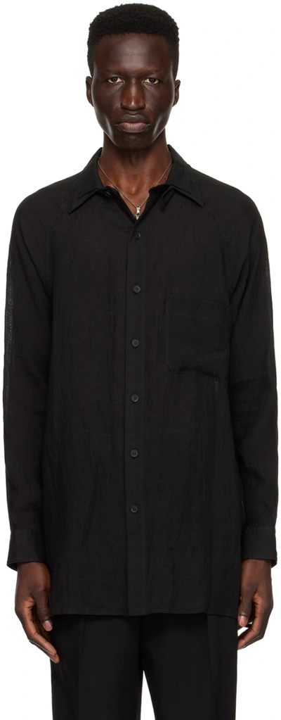Yohji Yamamoto Black Collar Shirt In 1 Black