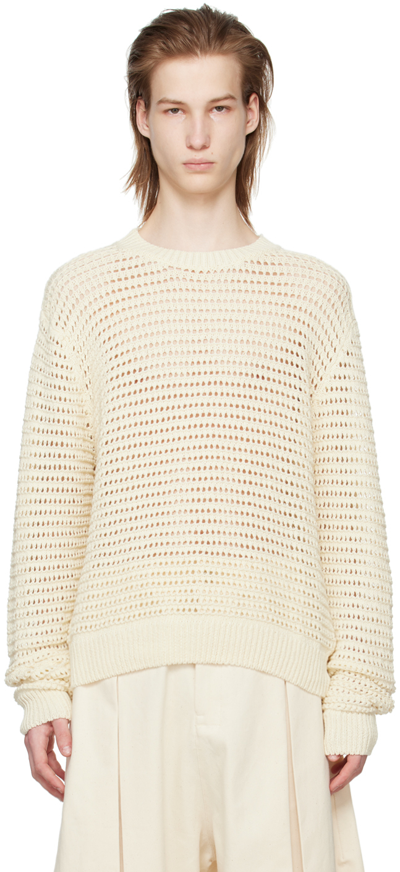 Sage Nation Off-white Summer Hatchi Sweater In Cream