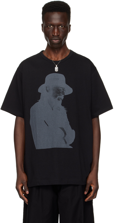 Yohji Yamamoto Black Print T-shirt In 1 Black