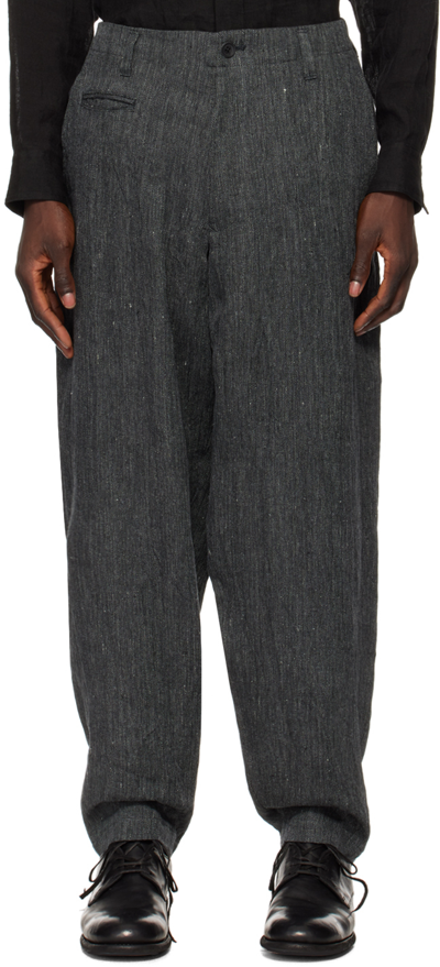 Yohji Yamamoto G-coin Pocket Slim Linen Pants In Grey