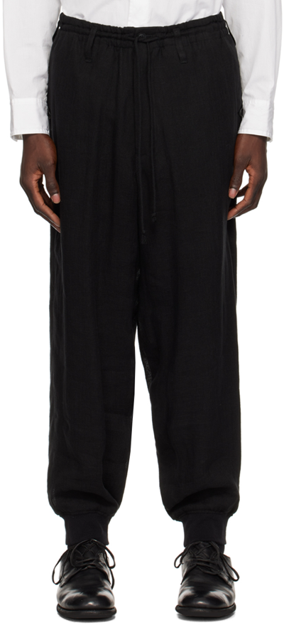 Yohji Yamamoto Black Drawstring Sweatpants In 1 Black