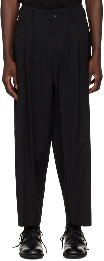 Yohji Yamamoto Tailored Denim Trousers With Pleats And Pockets In Black