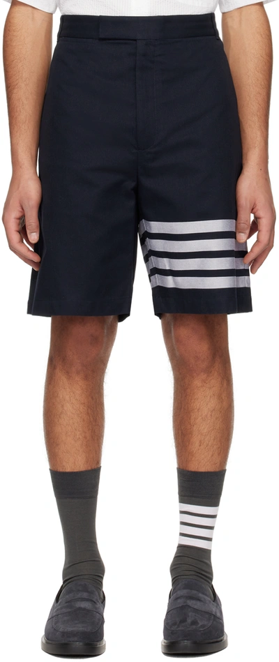 Thom Browne Navy 4-bar Shorts In 415 Navy