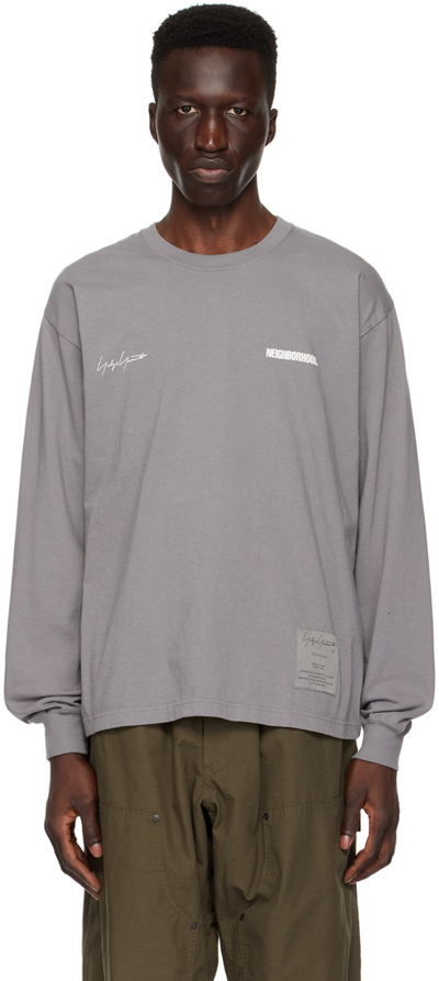 Yohji Yamamoto Grey Neighborhood Edition Long Sleeve T-shirt In 1 Grey