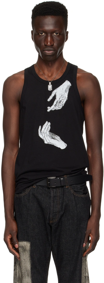 Yohji Yamamoto Black Print Tank Top In 1 Black