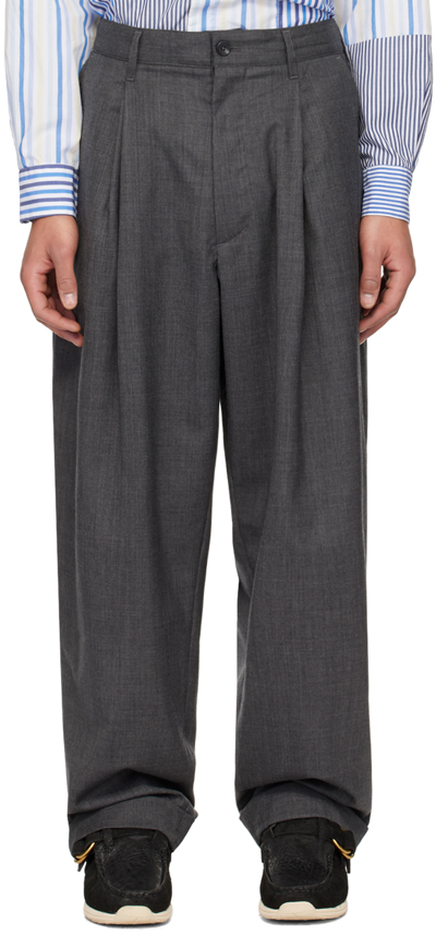 Engineered Garments Grey Wp Trousers In Lc001 B - Charcoal T