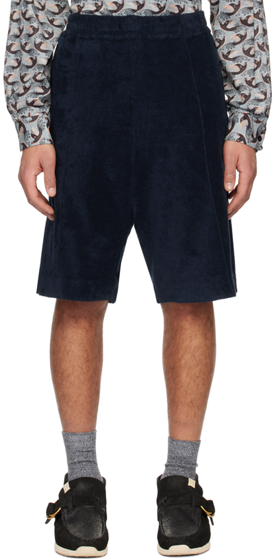 Engineered Garments Navy Drawstring Shorts In Sd034 A - Navy Cp Ve