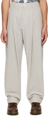 ENGINEERED GARMENTS OFF-WHITE & NAVY WP TROUSERS
