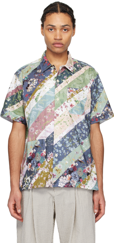 Engineered Garments Multicolor Floral Shirt In Wf094 Navy Cotton Di