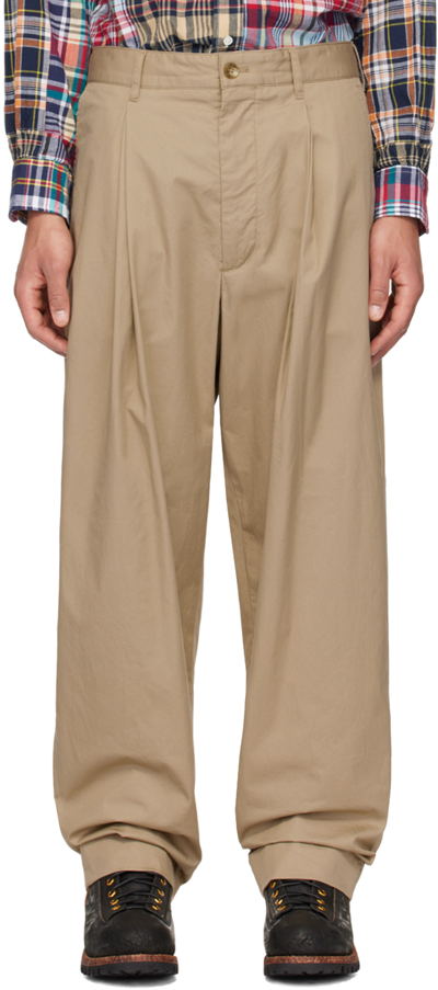 Engineered Garments Khaki Wp Trousers In Pb001 Khaki High Cou
