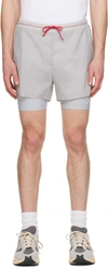 DISTRICT VISION GRAY TRAIL SHORTS