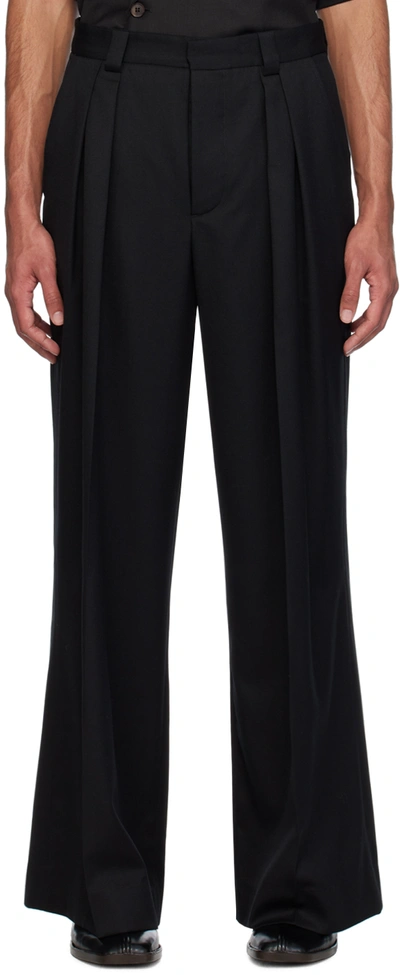 King & Tuckfield Black Wide-leg Trousers