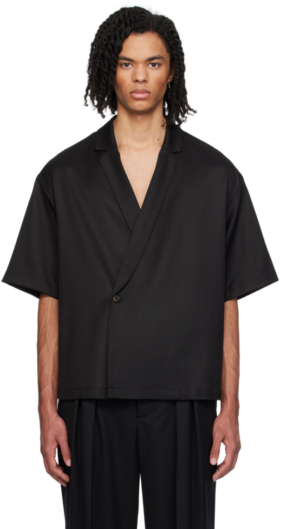 King & Tuckfield Black Wrap Shirt