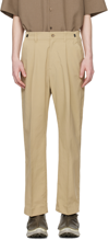 MEANSWHILE BEIGE SIDE ZIP TROUSERS