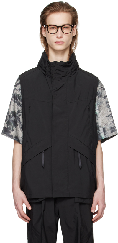Meanswhile Black Luggage Waistcoat In Off Black