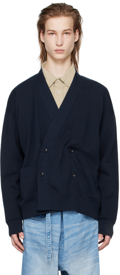 Meanswhile Navy Double-breasted Cardigan