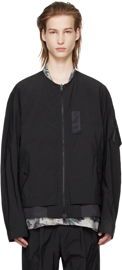 Meanswhile Black Paper Touch 4way Reversible Jacket In Off Black